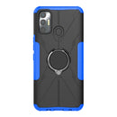 For Tecno Spark 7 Armor Bear Shockproof PC + TPU Protective Case with Ring Holder(Blue)