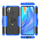 For Tecno Spark 7 Armor Bear Shockproof PC + TPU Protective Case with Ring Holder(Blue)