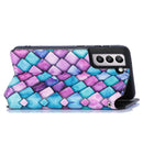 For Samsung Galaxy S21 5G Colorful Magnetic Horizontal Flip PU Leather Case with Holder & Card Slot & Wallet(Purple Scales)
