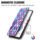 For Samsung Galaxy S21 5G Colorful Magnetic Horizontal Flip PU Leather Case with Holder & Card Slot & Wallet(Purple Scales)