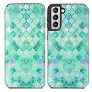For Samsung Galaxy S21 5G Colorful Magnetic Horizontal Flip PU Leather Case with Holder & Card Slot & Wallet(Emerald)