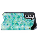 For Samsung Galaxy S21 5G Colorful Magnetic Horizontal Flip PU Leather Case with Holder & Card Slot & Wallet(Emerald)