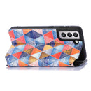 For Samsung Galaxy S21 5G Colorful Magnetic Horizontal Flip PU Leather Case with Holder & Card Slot & Wallet(Rhombus Mandala)