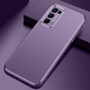 For OPPO Reno5 Cool Frosted Metal TPU Shockproof Case(Purple)