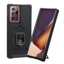 For Samsung Galaxy Note20 Ultra Sliding Camera Cover Design PC + TPU Shockproof Case with Ring Holder & Card Slot(Black)