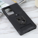 For Samsung Galaxy Note20 Ultra Sliding Camera Cover Design PC + TPU Shockproof Case with Ring Holder & Card Slot(Black)