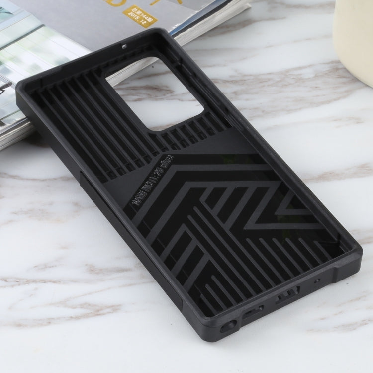 For Samsung Galaxy Note20 Ultra Sliding Camera Cover Design PC + TPU Shockproof Case with Ring Holder & Card Slot(Black)