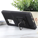 For Samsung Galaxy Note20 Ultra Sliding Camera Cover Design PC + TPU Shockproof Case with Ring Holder & Card Slot(Black)