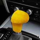 2 PCS / Set Car Suede Shift Knob Handle Cover for Audi A4/A5(2013-2016) & A6(2009-2015) & Q5(2013-2018), Suitable for Left Driving(Yellow)