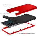 For Samsung Galaxy A71 5G 3 in 1 Shockproof PC + Silicone Protective Case(Red + Black)