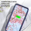 For Samsung Galaxy S21 FE 3 in 1 Shockproof PC + Silicone Protective Case(Navy Blue + Grey)