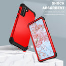 For Samsung Galaxy S21 FE 3 in 1 Shockproof PC + Silicone Protective Case(Red + Black)