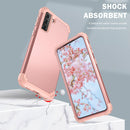 For Samsung Galaxy S21 FE 3 in 1 Shockproof PC + Silicone Protective Case(Rose Gold)