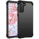 For Samsung Galaxy S21 FE 3 in 1 Shockproof PC + Silicone Protective Case(Black)
