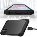 For Samsung Galaxy S21 FE 3 in 1 Shockproof PC + Silicone Protective Case(Black)