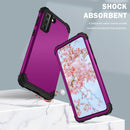 For Samsung Galaxy S21 FE 3 in 1 Shockproof PC + Silicone Protective Case(Dark Purple + Black)
