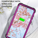 For Samsung Galaxy S21 FE 3 in 1 Shockproof PC + Silicone Protective Case(Dark Purple + Black)