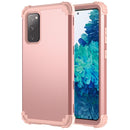 For Samsung Galaxy S20 FE 3 in 1 Shockproof PC + Silicone Protective Case(Rose Gold)