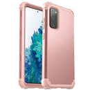 For Samsung Galaxy S20 FE 3 in 1 Shockproof PC + Silicone Protective Case(Rose Gold)
