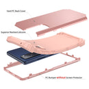 For Samsung Galaxy S20 FE 3 in 1 Shockproof PC + Silicone Protective Case(Rose Gold)