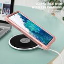 For Samsung Galaxy S20 FE 3 in 1 Shockproof PC + Silicone Protective Case(Rose Gold)
