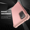 For Samsung Galaxy S20 FE 3 in 1 Shockproof PC + Silicone Protective Case(Rose Gold)