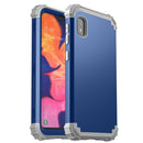 For Samsung Galaxy A10e 3 in 1 Shockproof PC + Silicone Protective Case(Navy Blue + Grey)