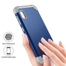 For Samsung Galaxy A10e 3 in 1 Shockproof PC + Silicone Protective Case(Navy Blue + Grey)