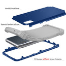 For Samsung Galaxy A10e 3 in 1 Shockproof PC + Silicone Protective Case(Navy Blue + Grey)