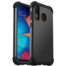 For Samsung Galaxy A20 / A30 / A50 3 in 1 Shockproof PC + Silicone Protective Case(Black)