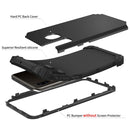 For Samsung Galaxy A20 / A30 / A50 3 in 1 Shockproof PC + Silicone Protective Case(Black)