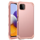 For Samsung Galaxy A22 5G 3 in 1 Shockproof PC + Silicone Protective Case(Rose Gold)