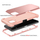 For Samsung Galaxy A22 5G 3 in 1 Shockproof PC + Silicone Protective Case(Rose Gold)