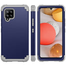 For Samsung Galaxy A42 5G 3 in 1 Shockproof PC + Silicone Protective Case(Navy Blue + Grey)