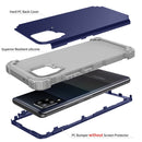 For Samsung Galaxy A42 5G 3 in 1 Shockproof PC + Silicone Protective Case(Navy Blue + Grey)