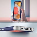 For Samsung Galaxy A42 5G 3 in 1 Shockproof PC + Silicone Protective Case(Navy Blue + Grey)