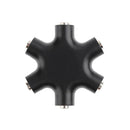 6 in 1 Audio Adapter 3.5mm Jack Multi Port Hub Aux Headphone Splitter Converter(Black)