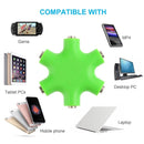 6 in 1 Audio Adapter 3.5mm Jack Multi Port Hub Aux Headphone Splitter Converter(Green)