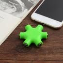 6 in 1 Audio Adapter 3.5mm Jack Multi Port Hub Aux Headphone Splitter Converter(Green)