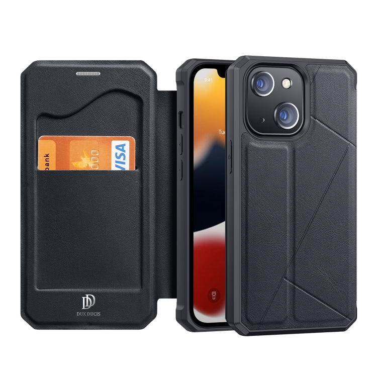 DUX DUCIS New Skin X Series PU + TPU Horizontal Flip Leather Case with Holder & Card Slots For iPhone 13(Black)