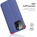 DUX DUCIS New Skin X Series PU + TPU Horizontal Flip Leather Case with Holder & Card Slots For iPhone 13(Blue)