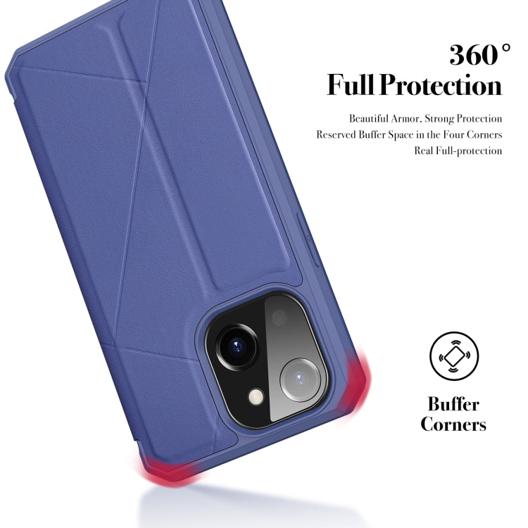 DUX DUCIS New Skin X Series PU + TPU Horizontal Flip Leather Case with Holder & Card Slots For iPhone 13(Blue)