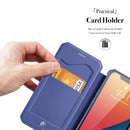 DUX DUCIS New Skin X Series PU + TPU Horizontal Flip Leather Case with Holder & Card Slots For iPhone 13 Pro Max(Blue)