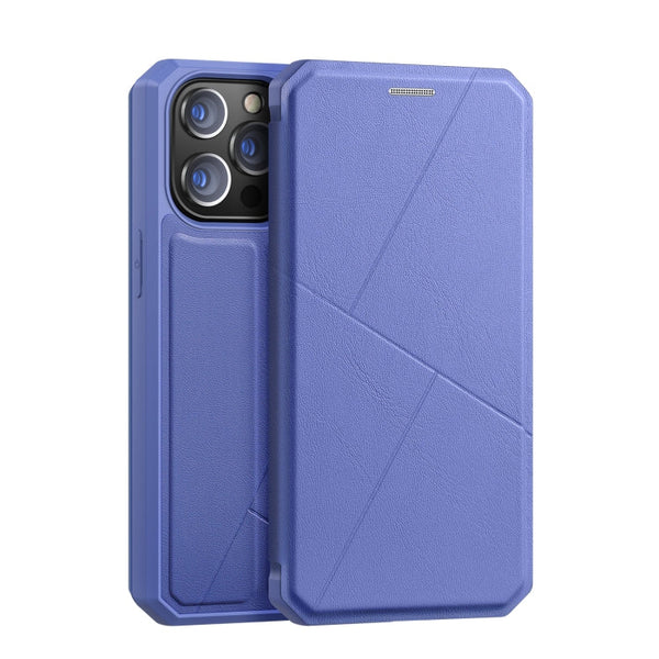 DUX DUCIS New Skin X Series PU + TPU Horizontal Flip Leather Case with Holder & Card Slots For iPhone 13 Pro Max(Blue)
