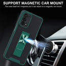 For OPPO A74 5G Dual-color Skin Feel TPU + PC Magnetic Shockproof Case with Invisible Holder(Black)