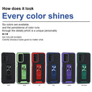 For OPPO A74 5G Dual-color Skin Feel TPU + PC Magnetic Shockproof Case with Invisible Holder(Red)