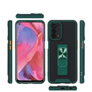 For OPPO A74 5G Dual-color Skin Feel TPU + PC Magnetic Shockproof Case with Invisible Holder(Red)