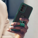 For OPPO A74 5G Dual-color Skin Feel TPU + PC Magnetic Shockproof Case with Invisible Holder(Red)