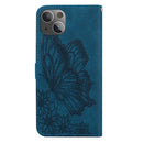 Retro Skin Feel Butterflies Embossing Horizontal Flip Leather Case with Holder & Card Slots & Wallet For iPhone 13 mini(Blue)