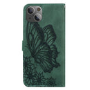 Retro Skin Feel Butterflies Embossing Horizontal Flip Leather Case with Holder & Card Slots & Wallet For iPhone 13 mini(Green)